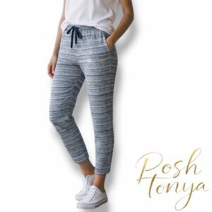 Lululemon Jet Crop Slim Pants Gray Striped Drawstring Size 2 Dressy Joggers